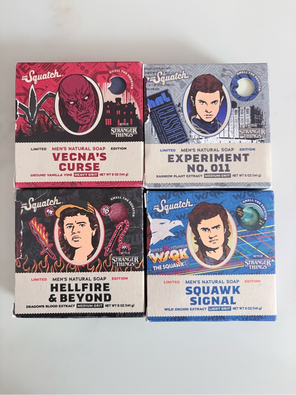 Dr. Squatch Stranger Things Soap Gift Set - Red, Blue, Black, White